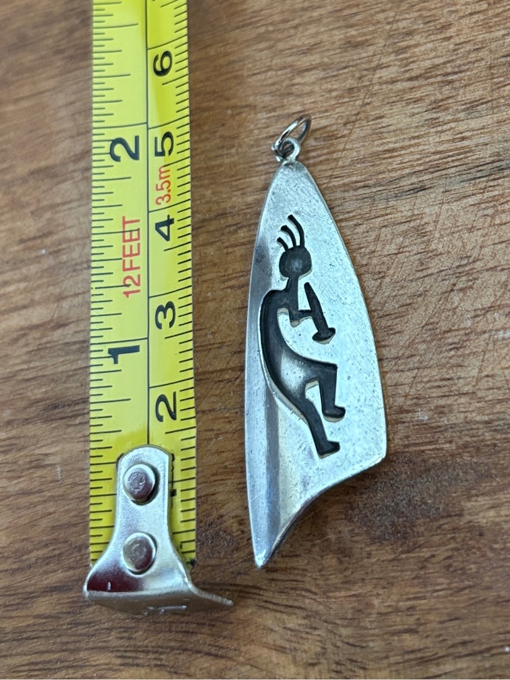 Vintage Native American Signed Sterling Kokopelli Pendant - 2” long - Picture 9 of 10